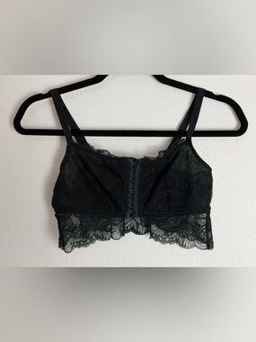 AUDEN BLACK LACE FRONT-HOOK CORSET STYLE LONGLINE BRALETTE #2